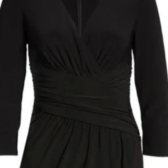 Eliza J Surplice Wrap Jersey V Neck Dress Black Size 2 NWT - Picture 12 of 13